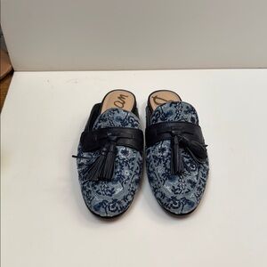 Sam Edelman Blue Patterned Loafers with Tassels, NWOT!!